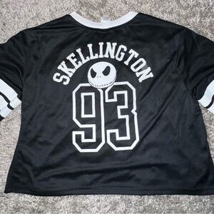 Disney Nightmare Before Christmas Jack Skellington Crop Top Jersey Large